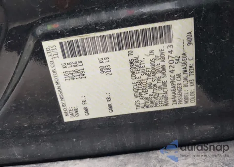 2016 Nissan Maxima 3.5 Sv из США, поврежденный, VIN 1N4AA6AP9GC420743